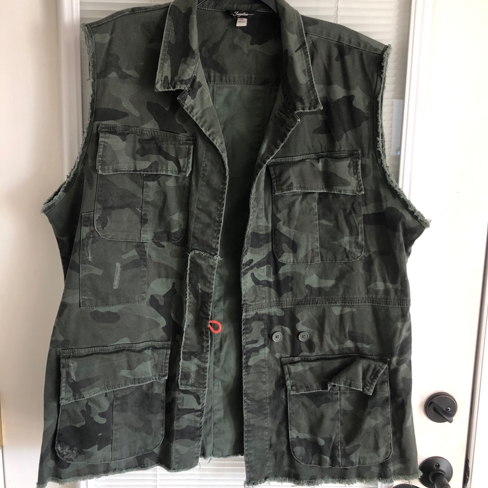 Nordstrom Supplies Brand Camo distressed vest